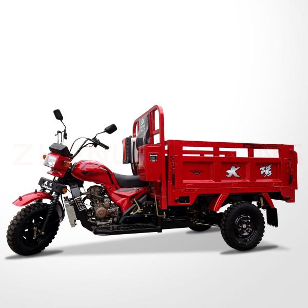 2021 Semi Cabin 300cc Motorized Cargo Tricycle with Front Hydraulic Spring Shock Absorber