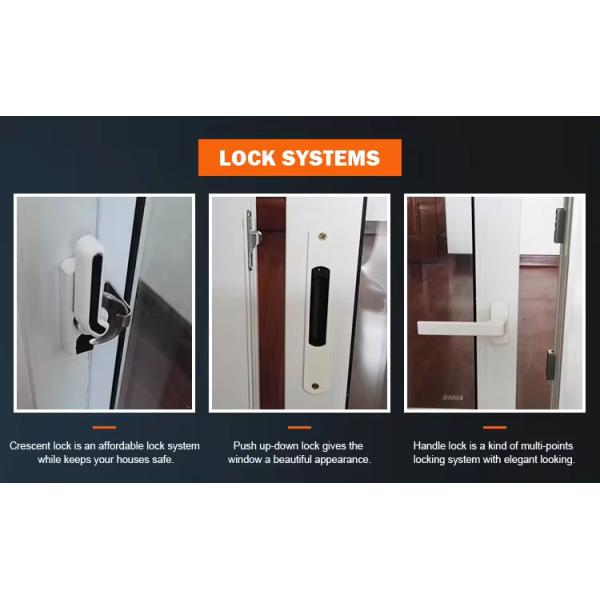 White UPVC Slide Window Windproof Horizontal Sliding Windows Double Glazed