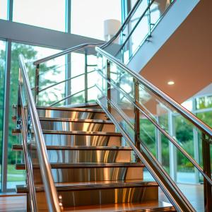 Durable Polished Stainless Steel Handrails for Indoor Stairs