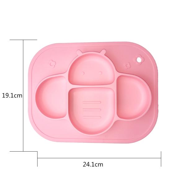 Non Toxic Silicone Baby Tray Bee Shape BPA Free Divided Suction Plate Customized