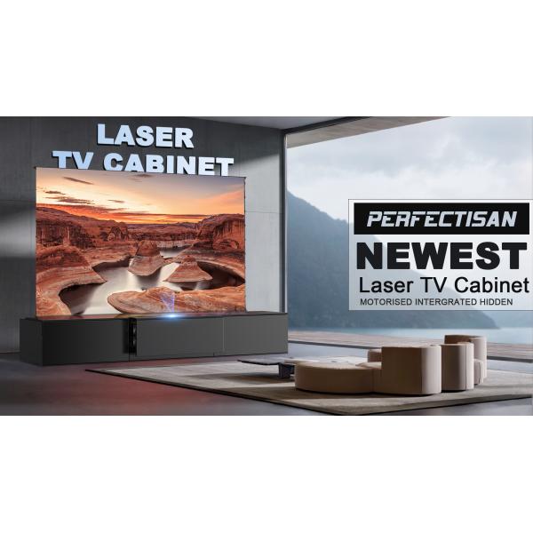 Telescopic Laser TV Cabinet with Motorized Function and Solid Oak Finish Compatible Most UST Projector