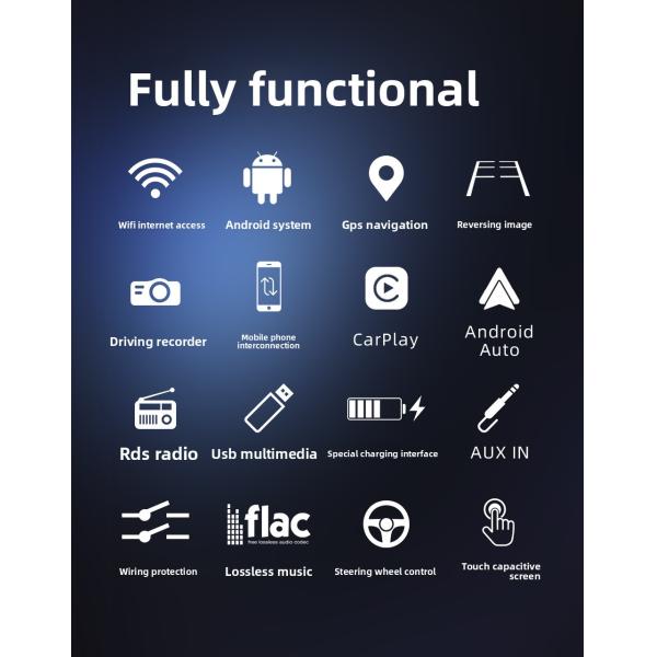 Creatall All-in-One 7 Inch Android Auto GPS Navigation Retractable Screen HD Rearview Wireless CarPlay for Automotive Use