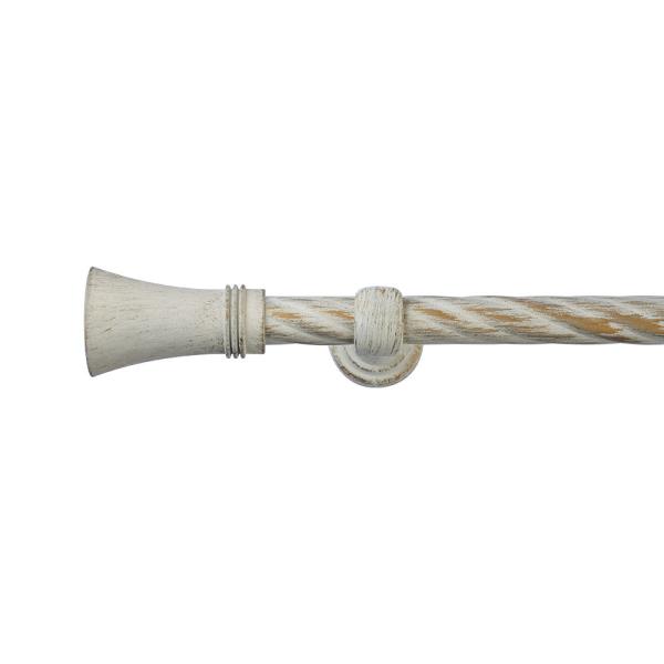 3D Pattern Curtain Rod Finials White Sweep Gold Curtain Rod Set