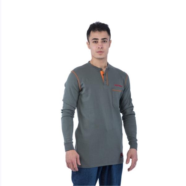 Men'S 7oz Cat2 Lightweight Fire Resistant Shirts Knit Cotton