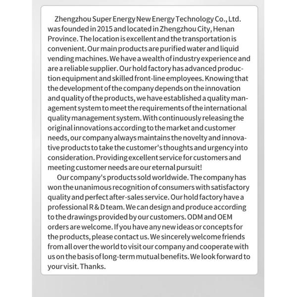 Water Vending Machine With RO System Filter and Front Door Open Design Easy to Install Water Vending Machine