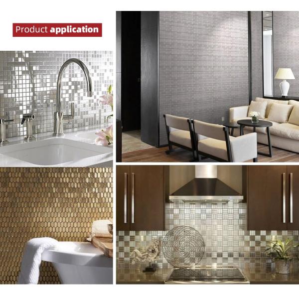 48mmx48mm Metal Mosaic Tile 304 Double Color Mirror Stamped Mosaic Stainless Steel Tiles