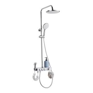 China Polishing Brushed Wall Mounted Stainless Steel Shower Set Electric Plating on sale