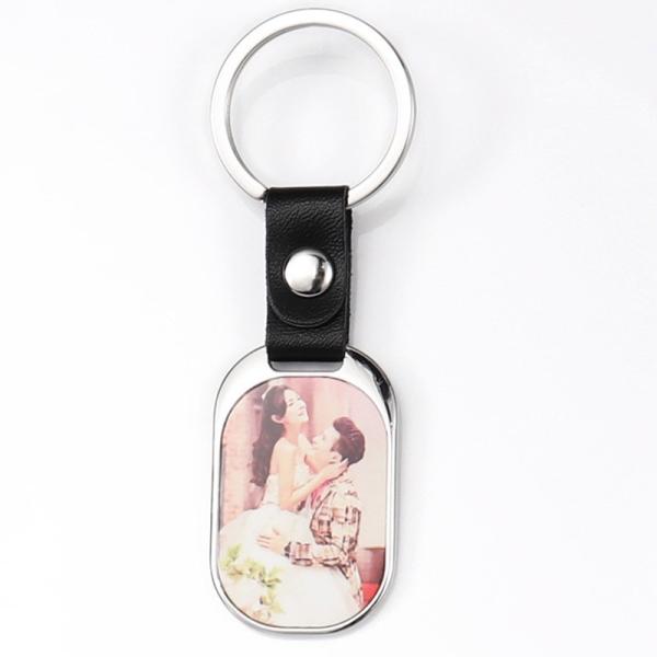 Custom Key Chains Key Promotion Gifts Blank Custom Logo Leather Strap Keychains Sublimation Metal Keychain