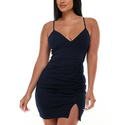 Fashion Wholesale Ladies Sling Dress Elegant Customized Women V Neck Split Hem Bodycon Dresses