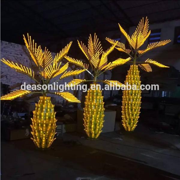 illuminated palm tree