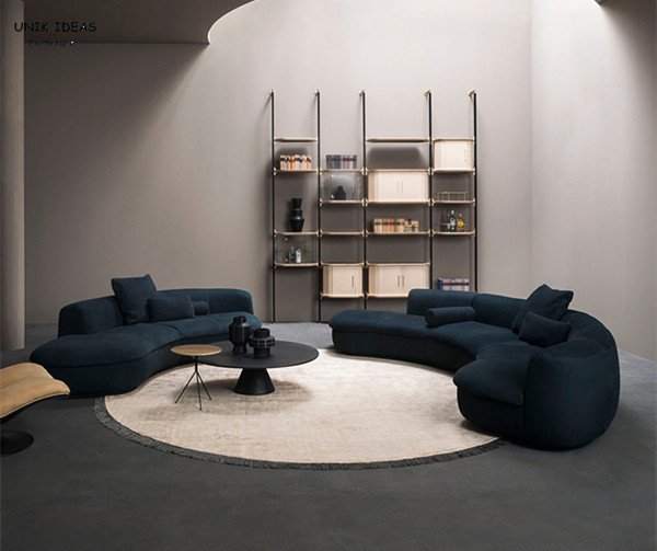 Leather Blue Velvet Upholstered Sofa Bed Contemporary Leather Couch Set