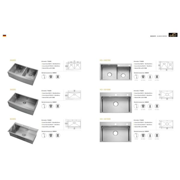 Handmade House Single Bowl Kitchen Sink Stainless Steel Kitchen Sinks With Cutting Board