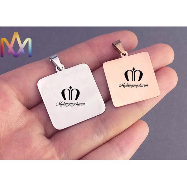 SS304 Polished Rectangle Dangle Custom Engraving Charms