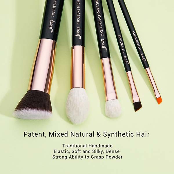 Precise Shape ISO14001 Pro Makeup Brushes Set for liquids powders creams