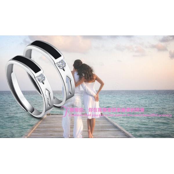Korean version of the opening couple rings sterling silver jewelry