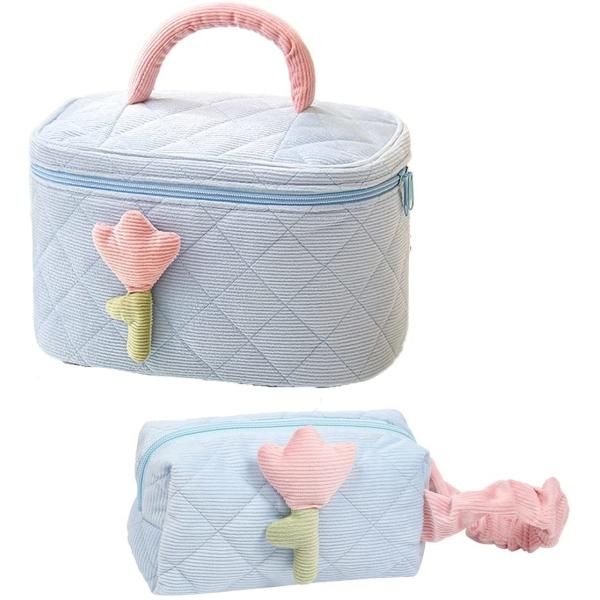 Soft Corduroy Makeup Bag Set Makeup Bag Organizer Bag Large Shock-proof Cute Makeup bag Suitable for la