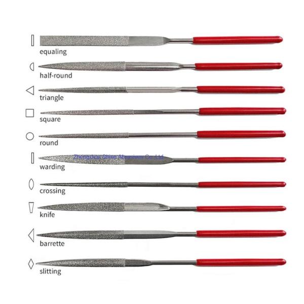 10 Piece Diamond Needle File Set 5mm Shank For Jewelry Filing Glass Metals Mold Making