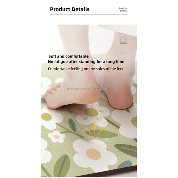 Square Kitchen Floor Mats 45*75cm /45*150cm Waterproof Anti-Slip PVC Bathroom Runner