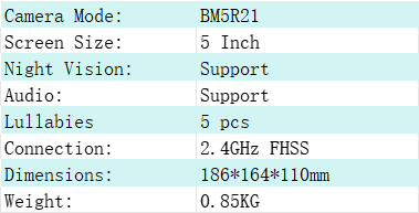 5 Inch Digital Smart Baby Monitor with 720p Camera and Temperature Sensor