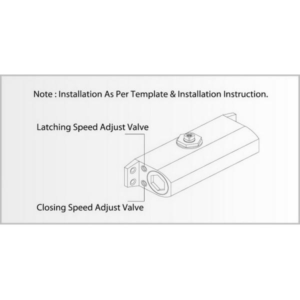 Small Size Internal Door Closer , Silent Auto Hold Door Closer For 45kg Door