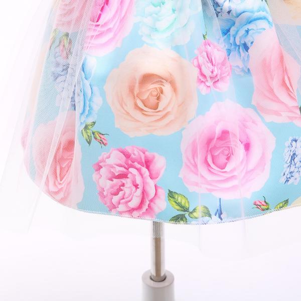 Girls Floral Print Summer Children'S Clothing Bow Dress