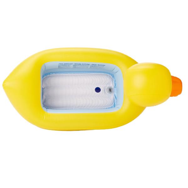 New arrival cute yellow animal duck design pvc inflatable swim bathtub for baby spa