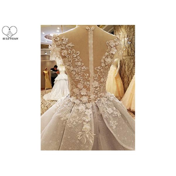 Sexy Tailor Made Prom Dresses , Grey Lace Evening Gown Deep V Neck Back