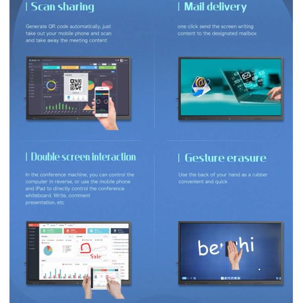 VETO 4k LCD Digital Smart Boards Classroom 65 75 85 86 Inch Interactive TV Touch Screen Whiteboard For Teaching School