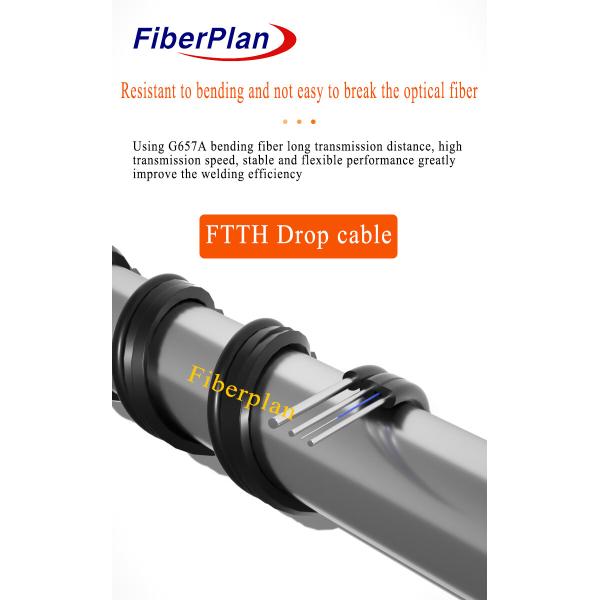 1 To 4 Core FTTH Cable With Messenger For Outdoor Distribution