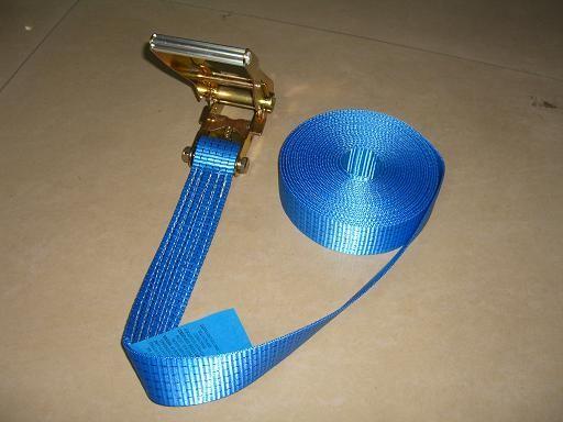 Quality Blue Label Self Tightening Ratchet Straps , Ratchet Straps With Safety Hooks for sale