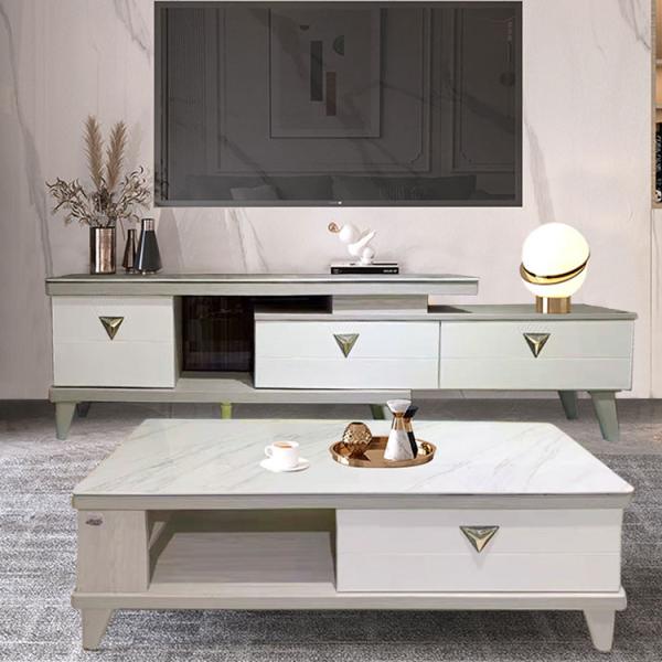 Villa Apartment Hotel TV Stand E1 MDF Board Glass TV Cabinet