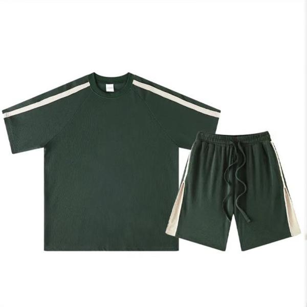 Casual Sportswear 100% Cotton Mens Short Sets 2 Piece Outfits Fashion Summer Tracksuits Set