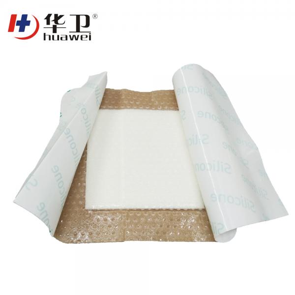 adhesive absorbent pad silicone foam wound dressing with border