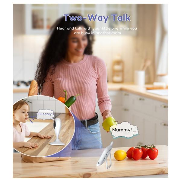 480P Split Screen Baby Video Monitor 2.8 Inch Baby Monitor With Audio For Advertising