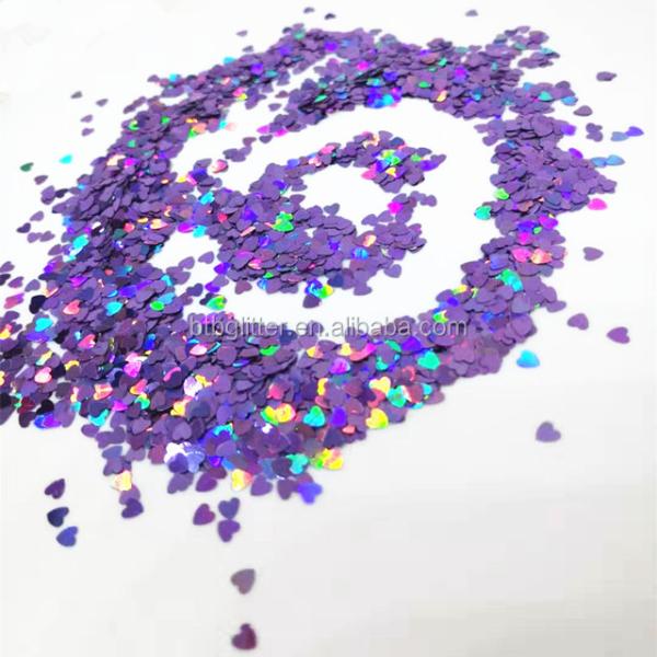 Customizable Love Heart Shaped Glitter Heart Nail Art Craft in 365 Colors for OEM/ODM Services