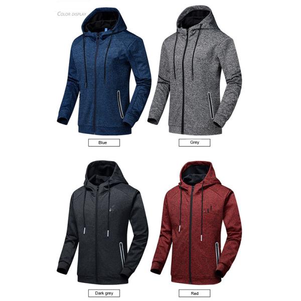 Richee Long Sleeve Mens Athletic Zip Up Jacket 230g Mens Sports Hoodie