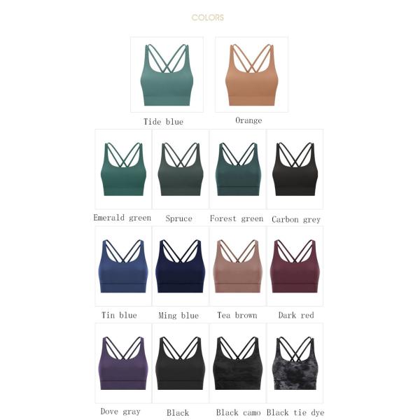 OEM Naked Feeling Medium Support Cross Back Womens Sports Bra Logo Printing