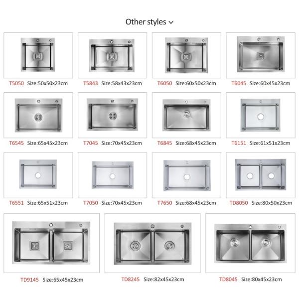 16 Gauge Topmount Stainless Steel Kitchen Sink Single Bowl Brushed 76x50