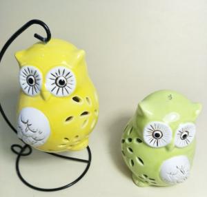 China Ceramic Creative Gifts Owl Candle Holder for Home Decoration on sale