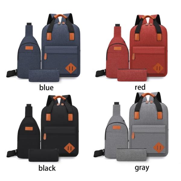 Waterproof Three In One Backpack Nylon Computer Backpack Set With USB