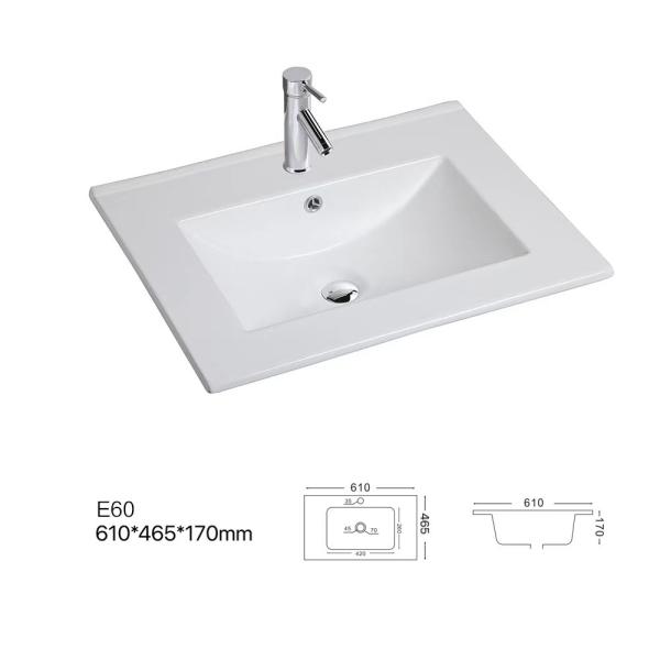 European Types Cabinet Basin Counter Top Vanity Basin Rectangular Thin Washbasin