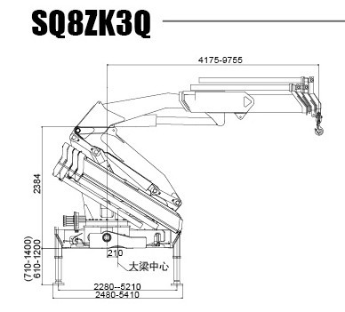 Durable 8T Knuckle Boom Truck Mounted Crane , 40 L/min Truck With Crane