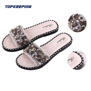 Cheap Summer Glitter PVC Jelly Slippers Womens Slide Sandal wholesale