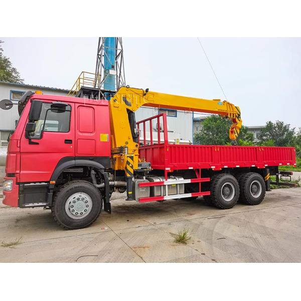 HOWO Traight Arm Crane Truck 6X4 10 Wheels 340hp 10 Ton Cargo Truck With Crane