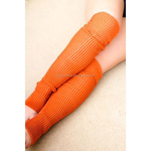 Y-Z Antique Orange Yoga or Dancer's Leg Warmers Over the Knee 90cm One Size Fits All Dancer and Yogi Toe Less Socks