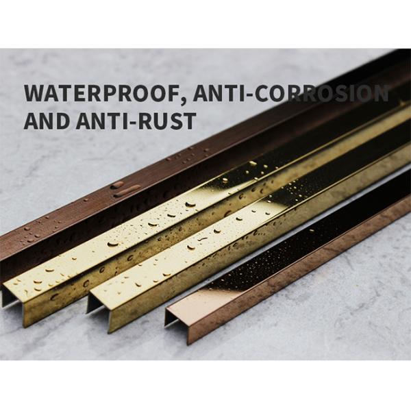 Decor Tile Strip Grade 304 PVC Film Stainless Steel Wall Edge Tile Trim