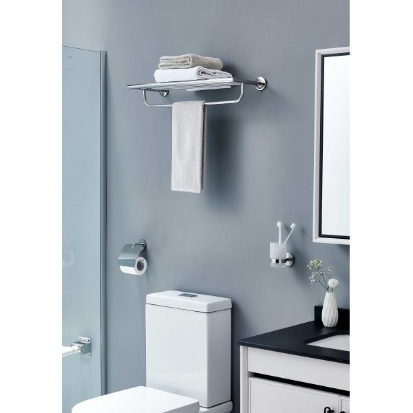 Lavatory Bathroom Towel Racks OEM ODM Wall Mount Towel Shelf Stainless Steel 304