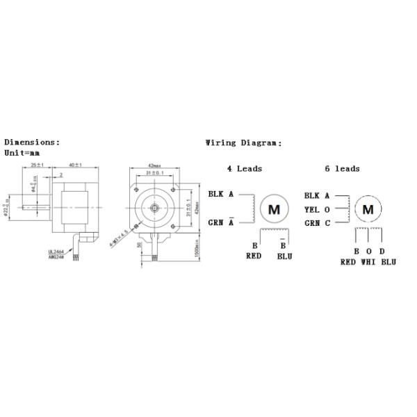 Nema17 Stepper Motor 0.9° 42mm Hybrid Position Control Stepper Motor For 3d Printer