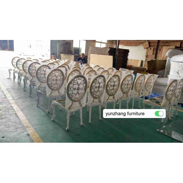 Elegant Luxury Gold Stainless Steel Wedding Chair OEM W50xD65xH92cm
