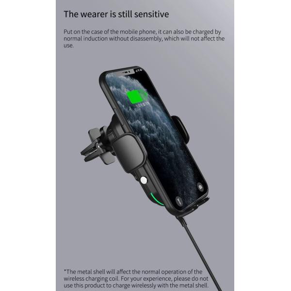 Wireless Car Charger Mount, Air Vent Cell Phone Holder for Car, Universal Car Phone Holder Cradle Compatible with iPhone